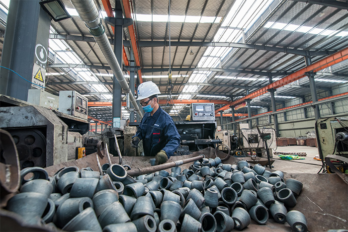 鞍山网架配件-锥头加工车间